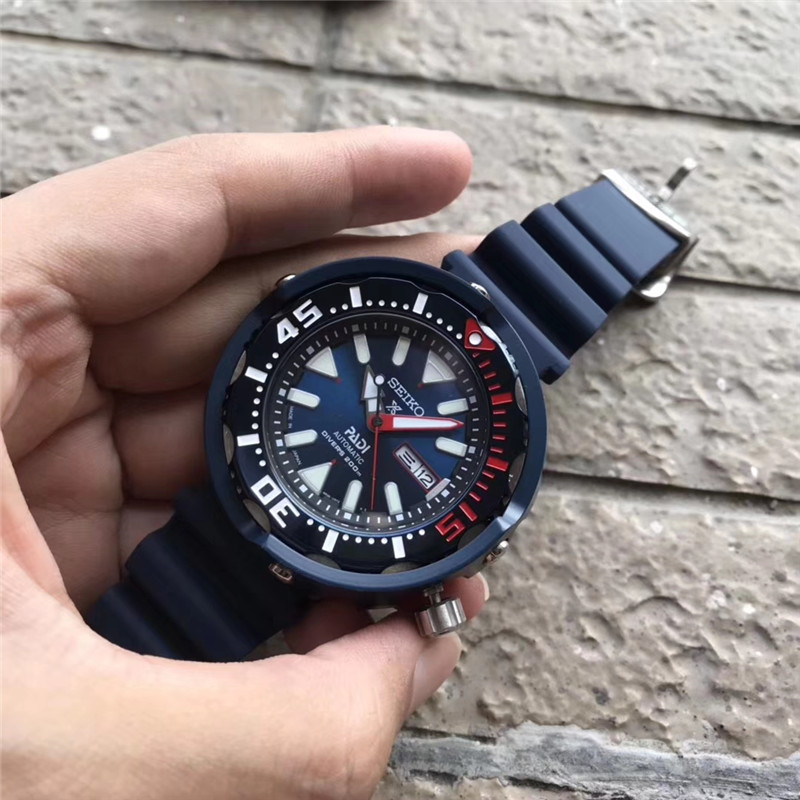 Seiko PADI Diver Watch - Blue Silicone Strap - Image 7