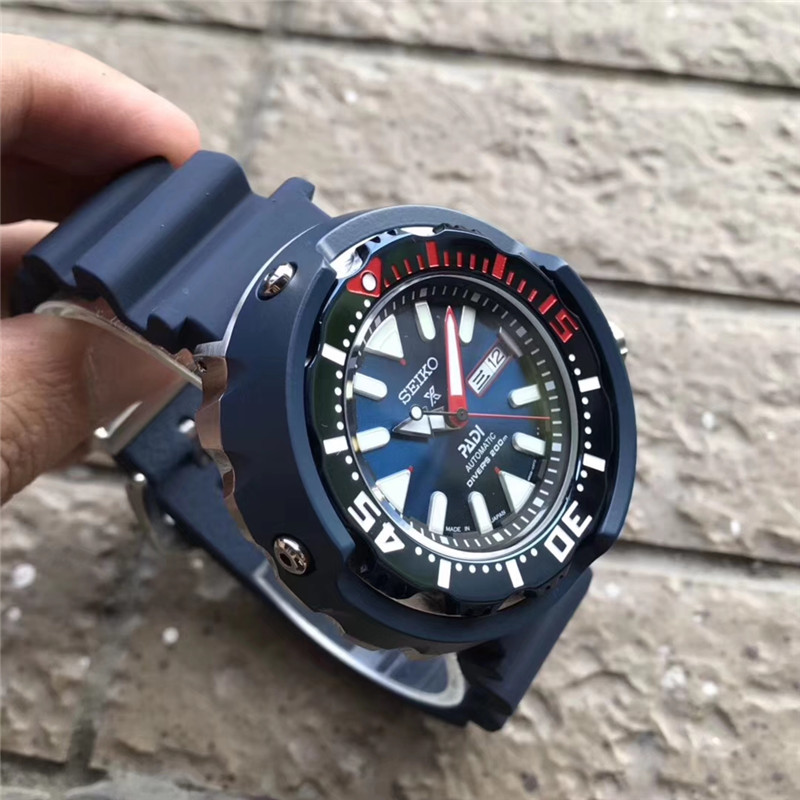 Seiko PADI Diver Watch - Blue Silicone Strap - Image 4