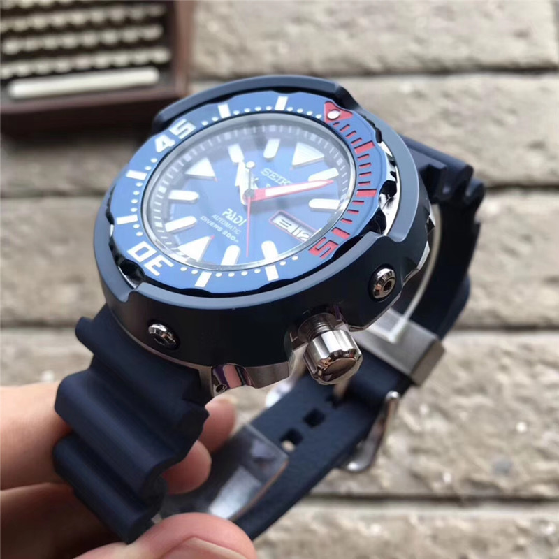 Seiko PADI Diver Watch - Blue Silicone Strap - Image 3