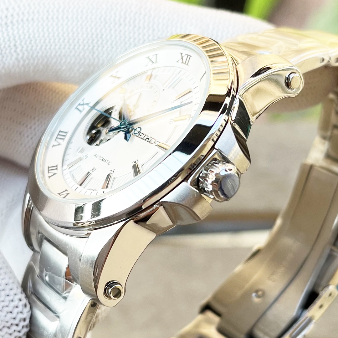 Seiko Automatic White Dial - Stainless Steel Watch - Image 4