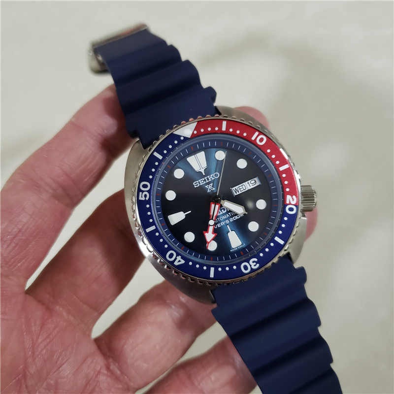 Seiko Prospex SRPE93 - Black Dial Blue Rubber Dive Watch - Image 7