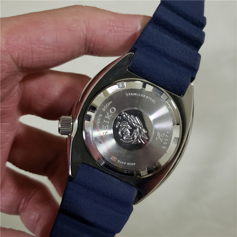 Seiko Prospex SRPE93 - Black Dial Blue Rubber Dive Watch - Image 4