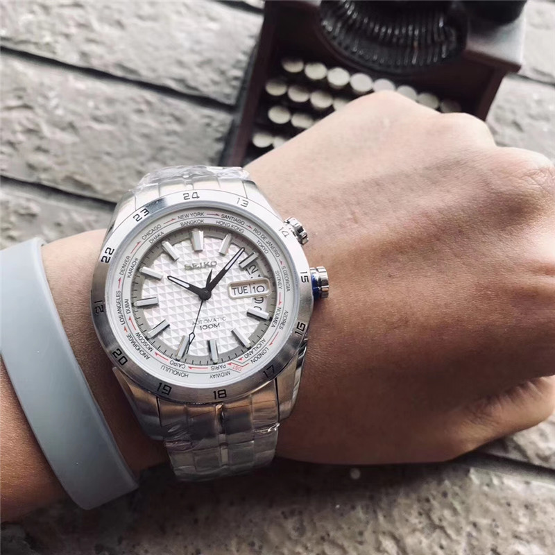 Seiko World Time Silver - Seiko World Time - Silver Automatic Men's - Image 3