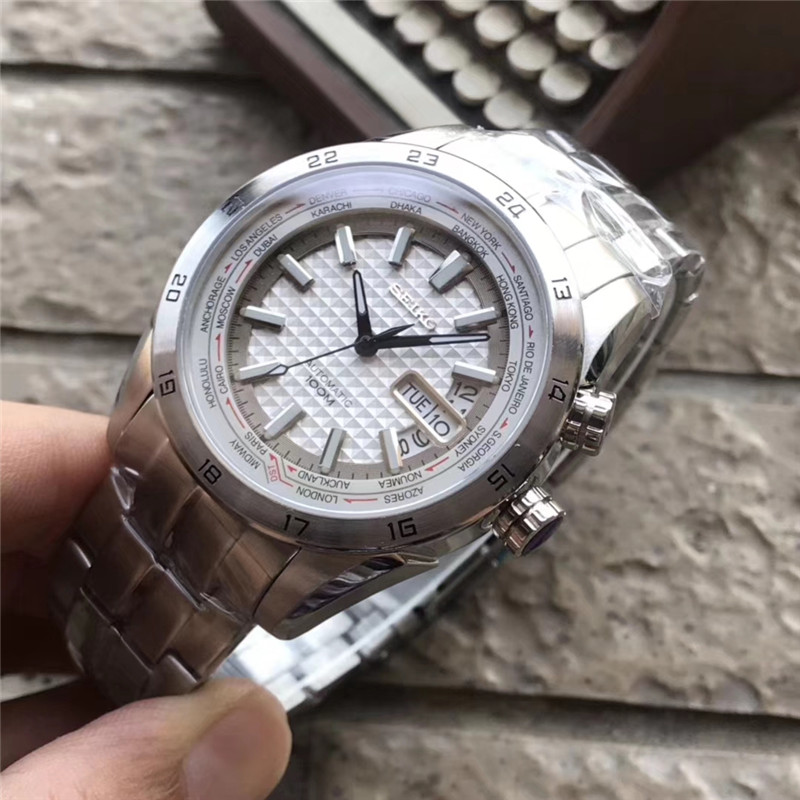 Seiko World Time Silver - Seiko World Time - Silver Automatic Men's - Image 8