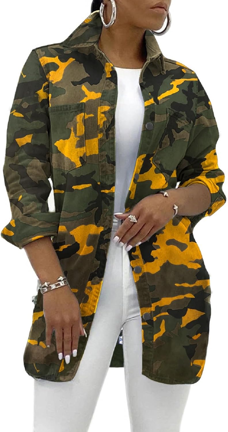 SeNight Women’s Jean Jacket Long Sleeve Classic Distressed Fray Hem Tassels Denim Trucker Jackets