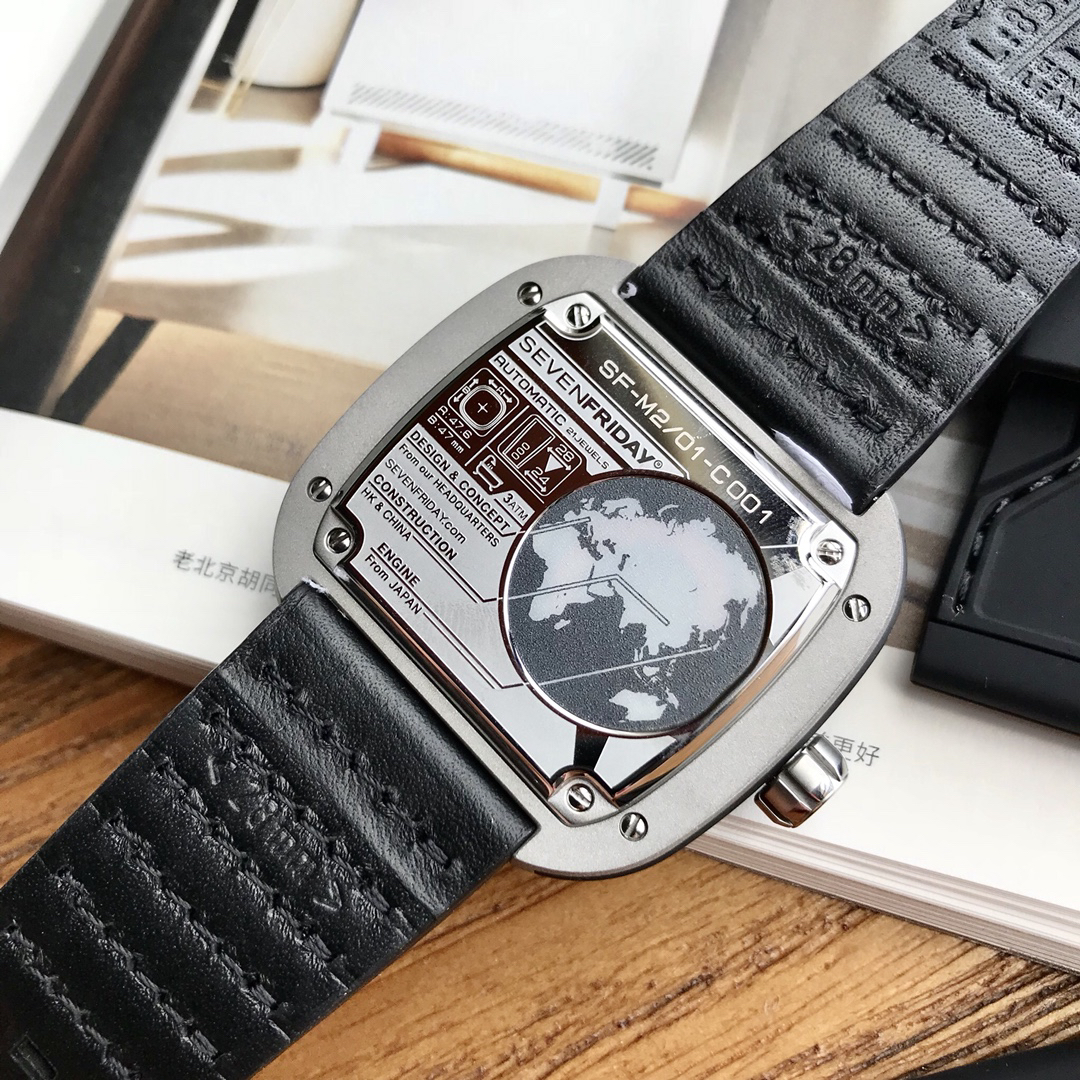 SevenFriday Industrial Engine - Black Leather Strap Watch - Image 3