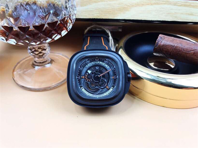 SevenFriday Gulf Run Limited Edition Watch - Black & Orange - Image 4