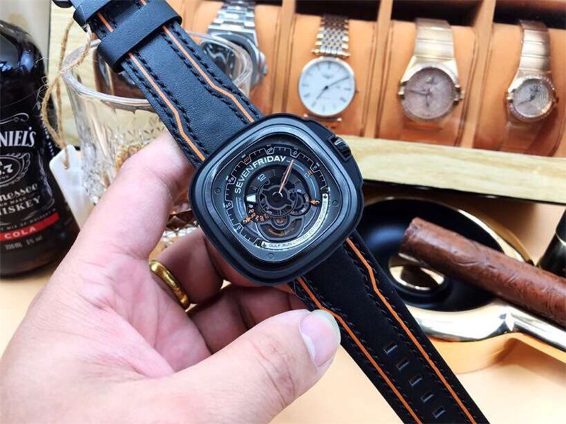 SevenFriday Gulf Run Limited Edition Watch - Black & Orange - Image 7