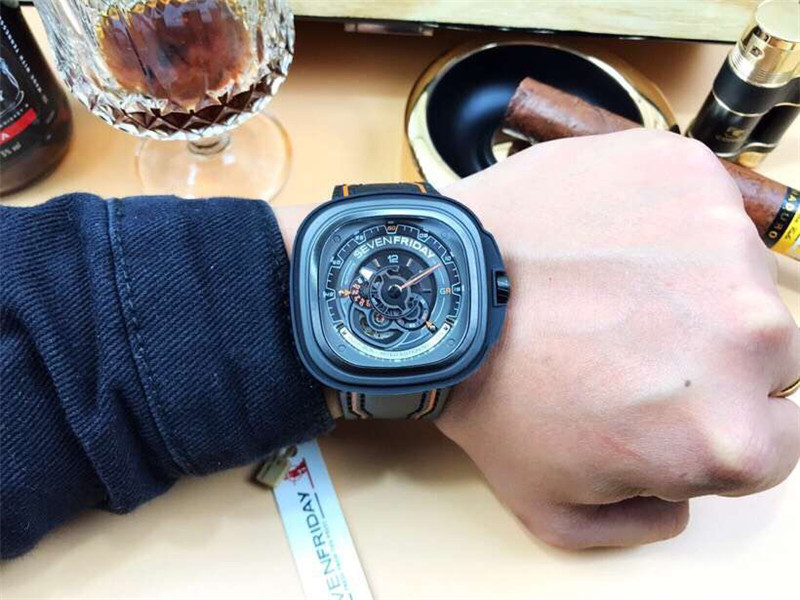 SevenFriday Gulf Run Limited Edition Watch - Black & Orange - Image 6