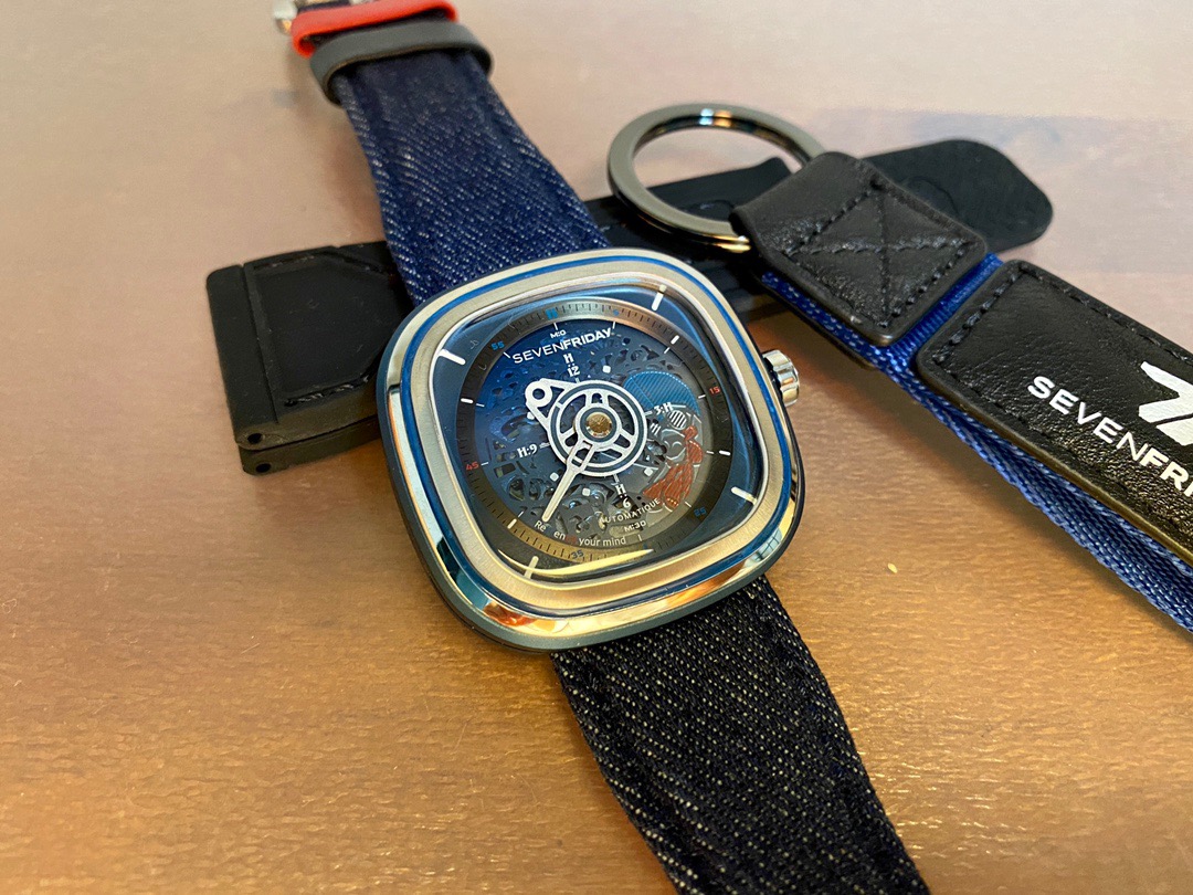 SevenFriday T2/01 Blue Denim Strap Watch - Image 3