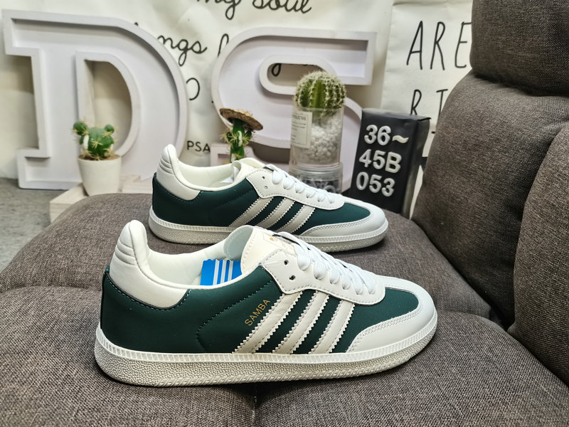classic leather Adidas Samba Green White - Adidas Samba Green White