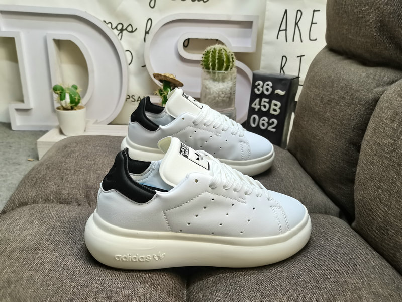 Adidas Stan Smith Bold White Leather Platform Sneakers