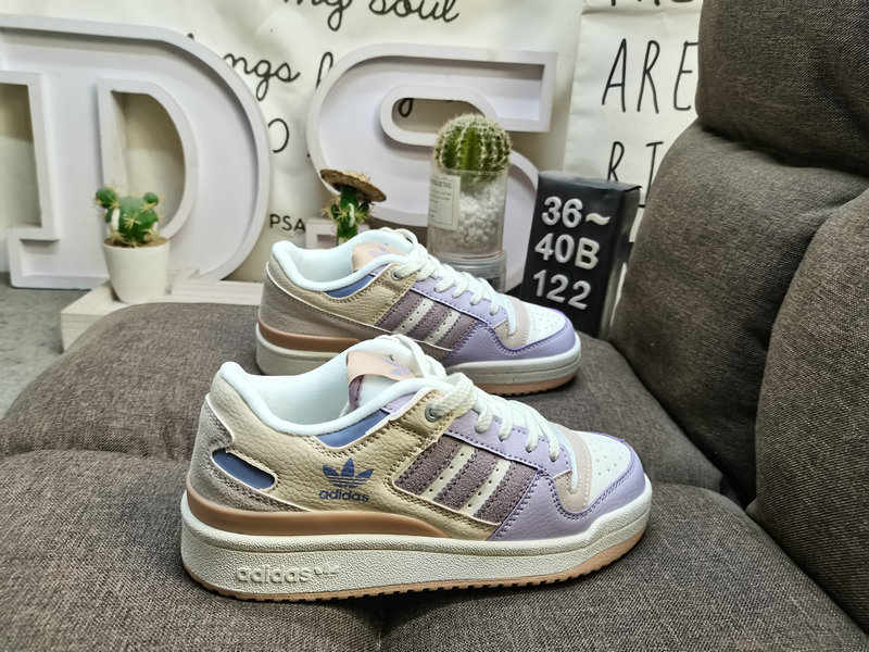 Adidas Forum Low Beige Lilac - Retro Platform Sneakers