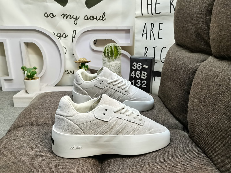 Grey Suede Platform Sneakers