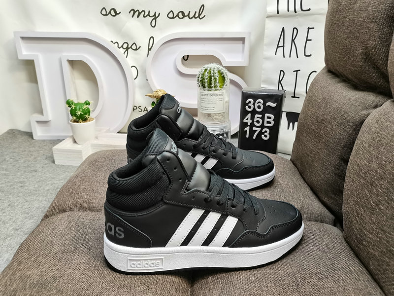 Adidas Hoops 3.0 Mid Black White