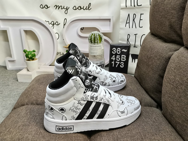 Shoes Adidas 173D Adidas/Adidas☘️ Men’s and women’s shoes couple shoes NEO white shoes Yi Yangqianxi Dilireba celebrity same style HOOPS 3.0 autumn and winter sports casual shoes 28