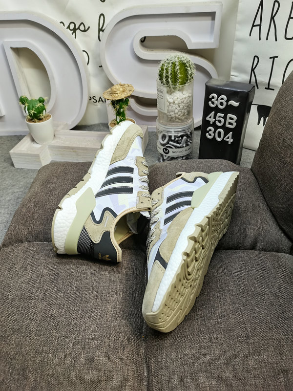 Shoes Adidas 304D corporate grade Adidas Nite Jogger 2019 Boost earth tone barcode Wang Jiaer endorsement model knitted breathable upper night walker 3M reflective really explosive outsole retro running shoes. Jacquard breathable mesh with 10