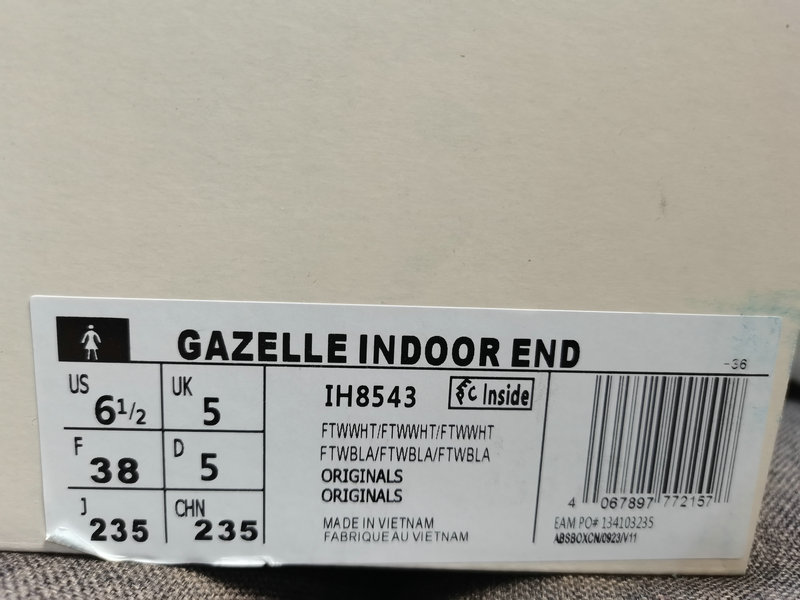 Shoes Adidas 373D company-level genuine half-size adlidas Adidas Gazelle Indoor IH8543 casual wear-resistant lightweight low-top board shoes This Adidas sports shoe is the 1979 Gazele lndoor sports 10