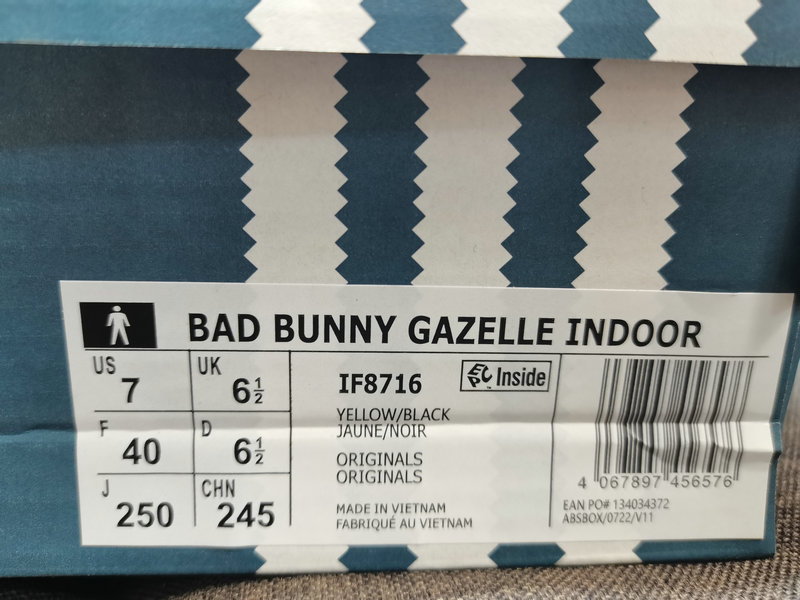 Shoes Adidas 373DAdidasad Bunny Gazelle Indoor IF8716 uses suede and environmentally friendly fiber leather upper material, internal environmentally friendly sea glass insole, external RB rubber outsole❗️The new joint shoe of the clover is so unique!! Pull 10