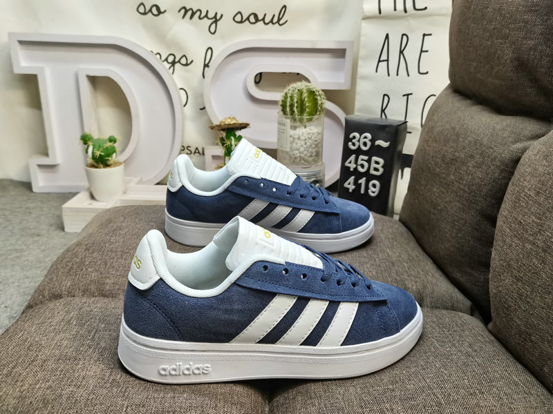 classic Adidas Court Blue Suede