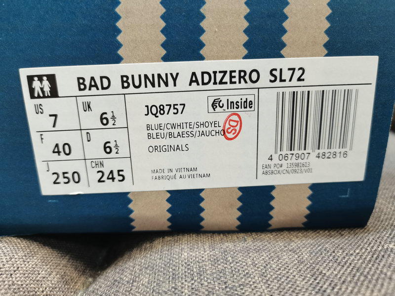 Shoes Adidas 699DAdidas x Bad Bunny Adizero SL 72 JQ8757 suede joint running shoes 10