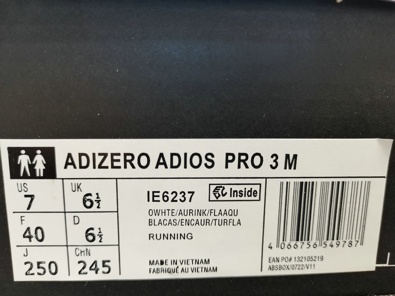Shoes Adidas 951D Adidas Adidas ADIZERO PRO 3 M IE6237 Comfortable and fashionable Non-slip and wear-resistant Lightweight low-top thick-soled high-height dad shoes Men’s Hakone limited series training and preparation for marathon running shoes, this adidas Ad10