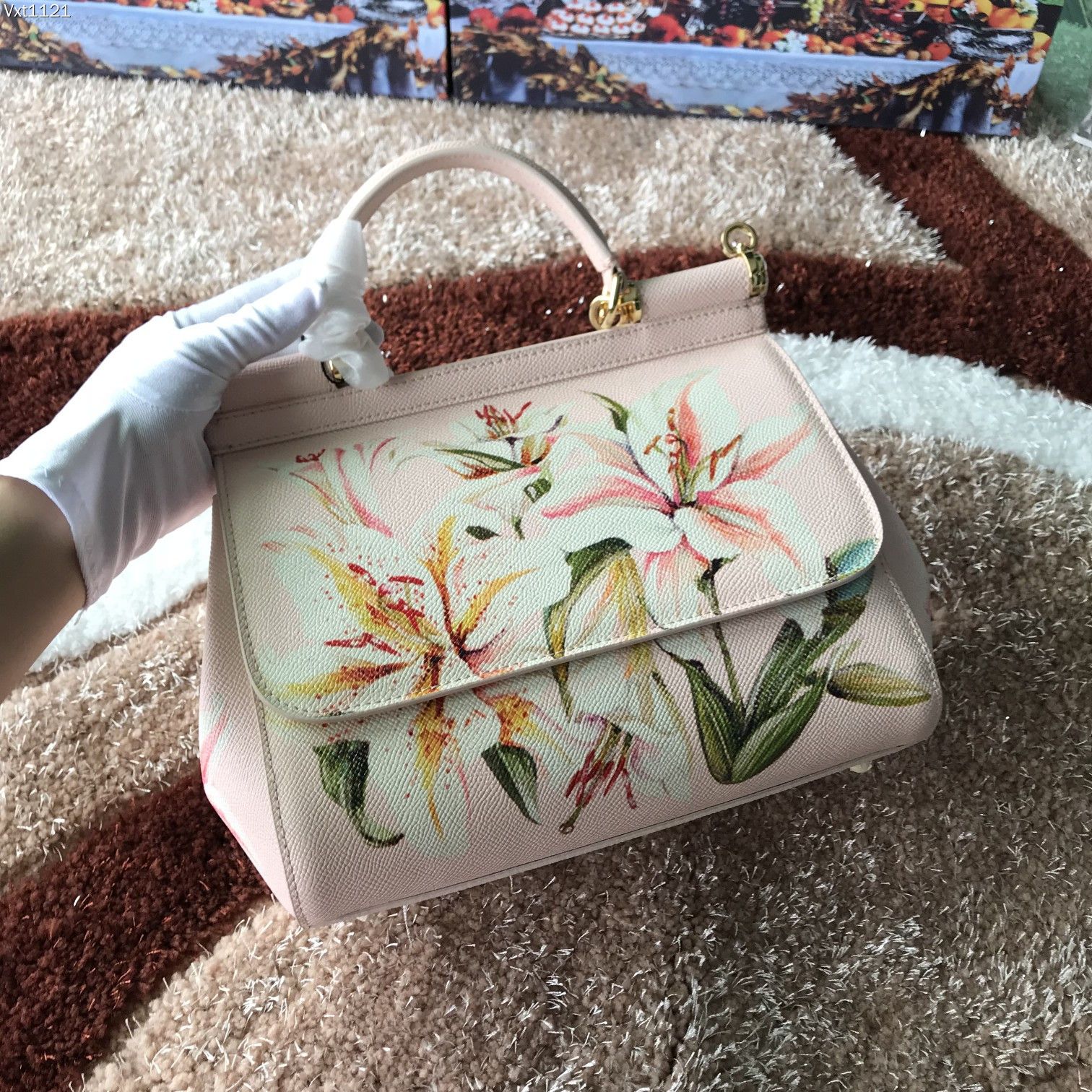 Sicily leather handbag Dolce & Gabbana Pink in Leather