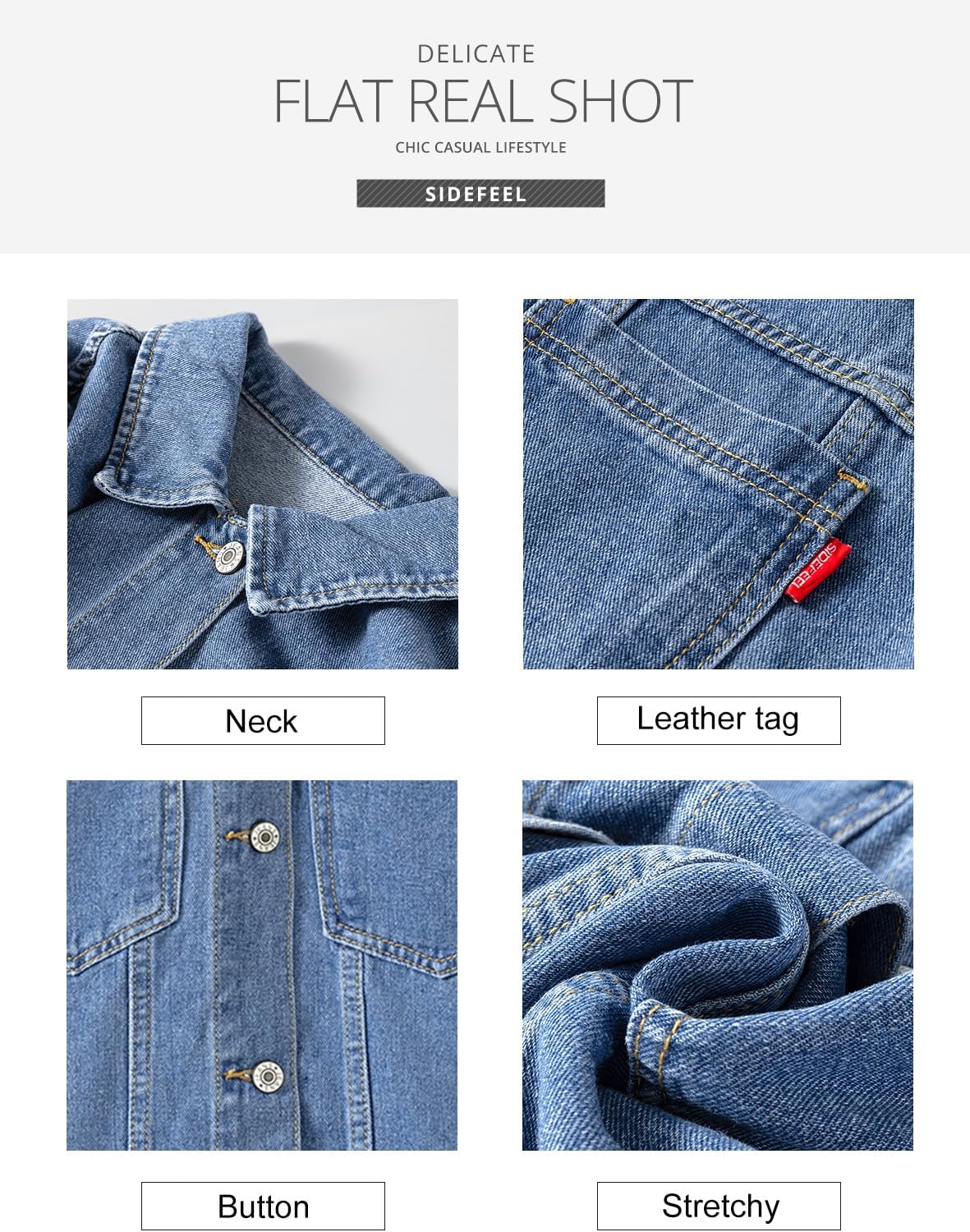 Sidefeel Women’s Denim Jackets Casual Long Sleeve 2025 Spring Outfits Zimbaplatinum Jean Jacket