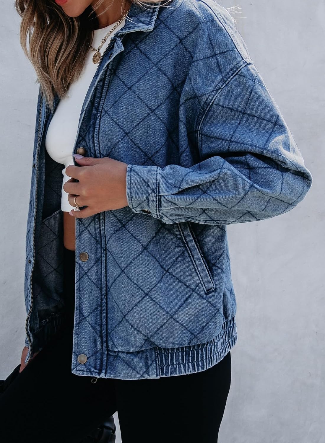 Sidefeel Women’s Jean Jacket Long Sleeve Zimbaplatinum Overszied Denim Jackets Shacket Coat Fashion Spring Outfits 2025