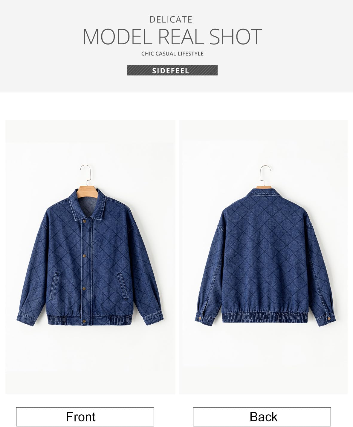 Sidefeel Women’s Jean Jacket Long Sleeve Zimbaplatinum Overszied Denim Jackets Shacket Coat Fashion Spring Outfits 2025