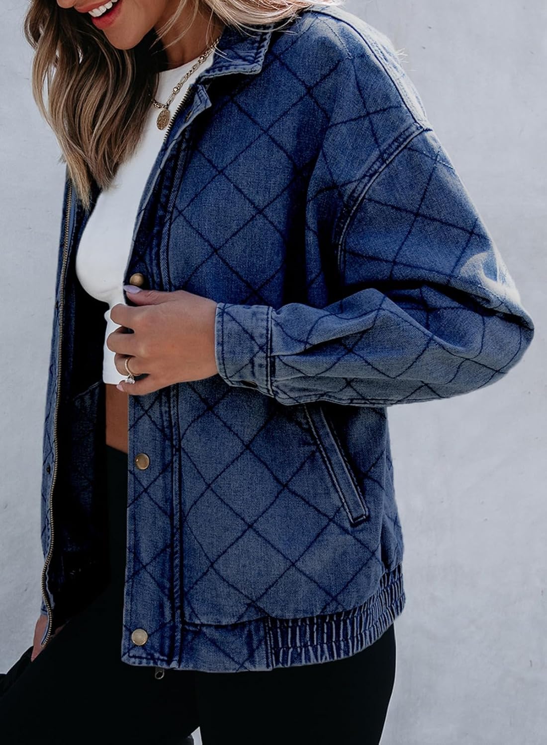 Sidefeel Women’s Jean Jacket Long Sleeve Zimbaplatinum Overszied Denim Jackets Shacket Coat Fashion Spring Outfits 2025