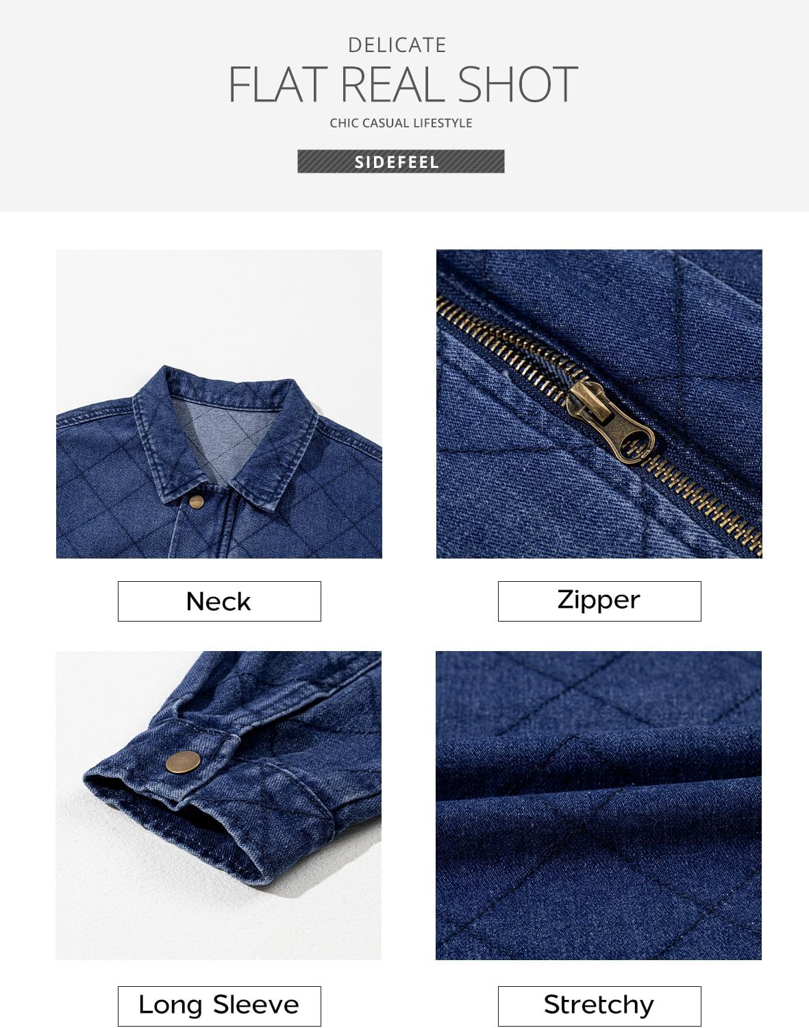 Sidefeel Women’s Jean Jacket Long Sleeve Zimbaplatinum Overszied Denim Jackets Shacket Coat Fashion Spring Outfits 2025