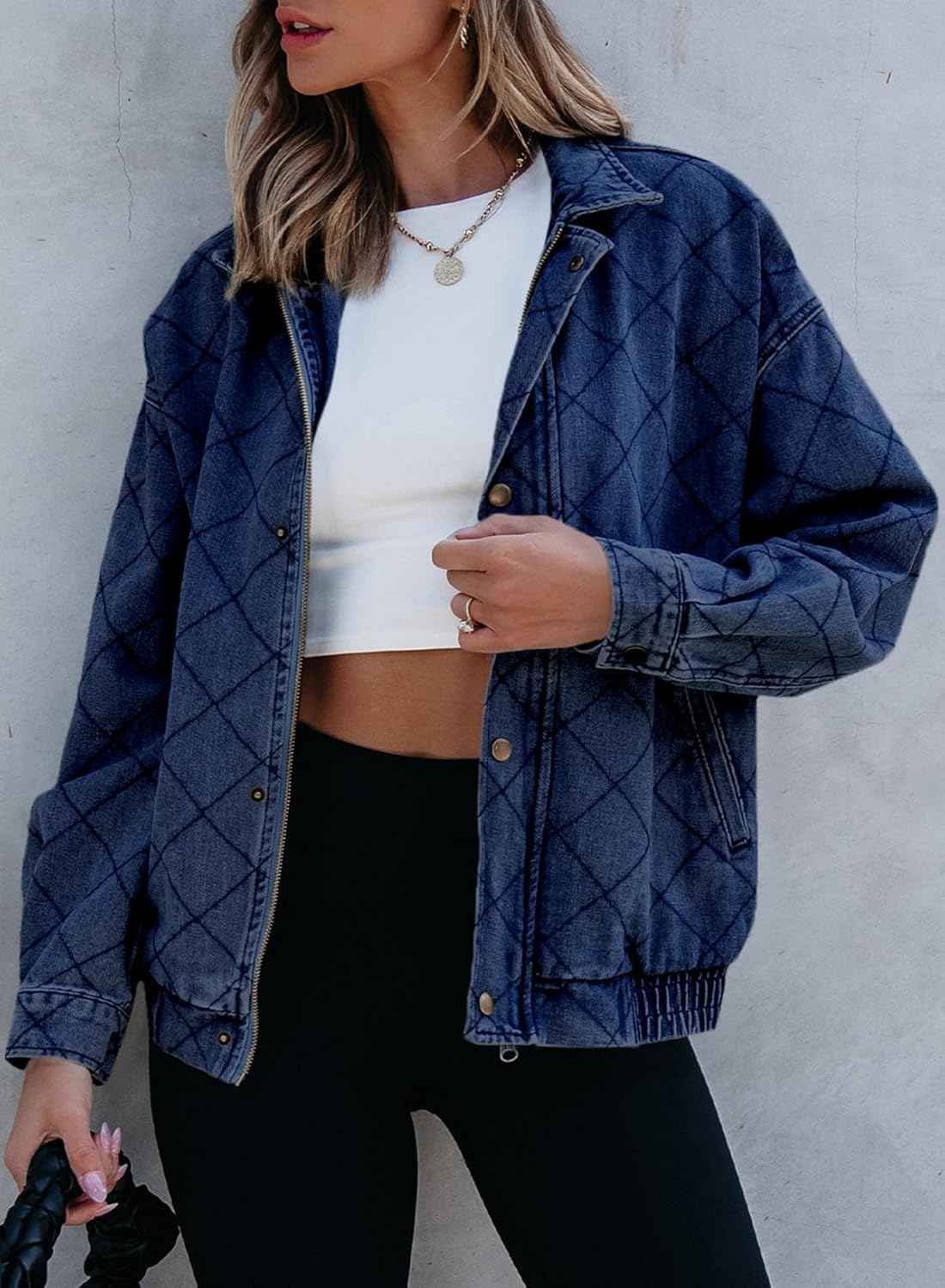 Sidefeel Women’s Jean Jacket Long Sleeve Zimbaplatinum Overszied Denim Jackets Shacket Coat Fashion Spring Outfits 2025