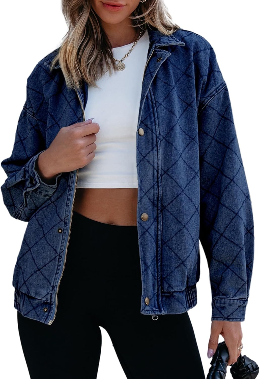 Sidefeel Women’s Jean Jacket Long Sleeve Zimbaplatinum Overszied Denim Jackets Shacket Coat Fashion Spring Outfits 2025