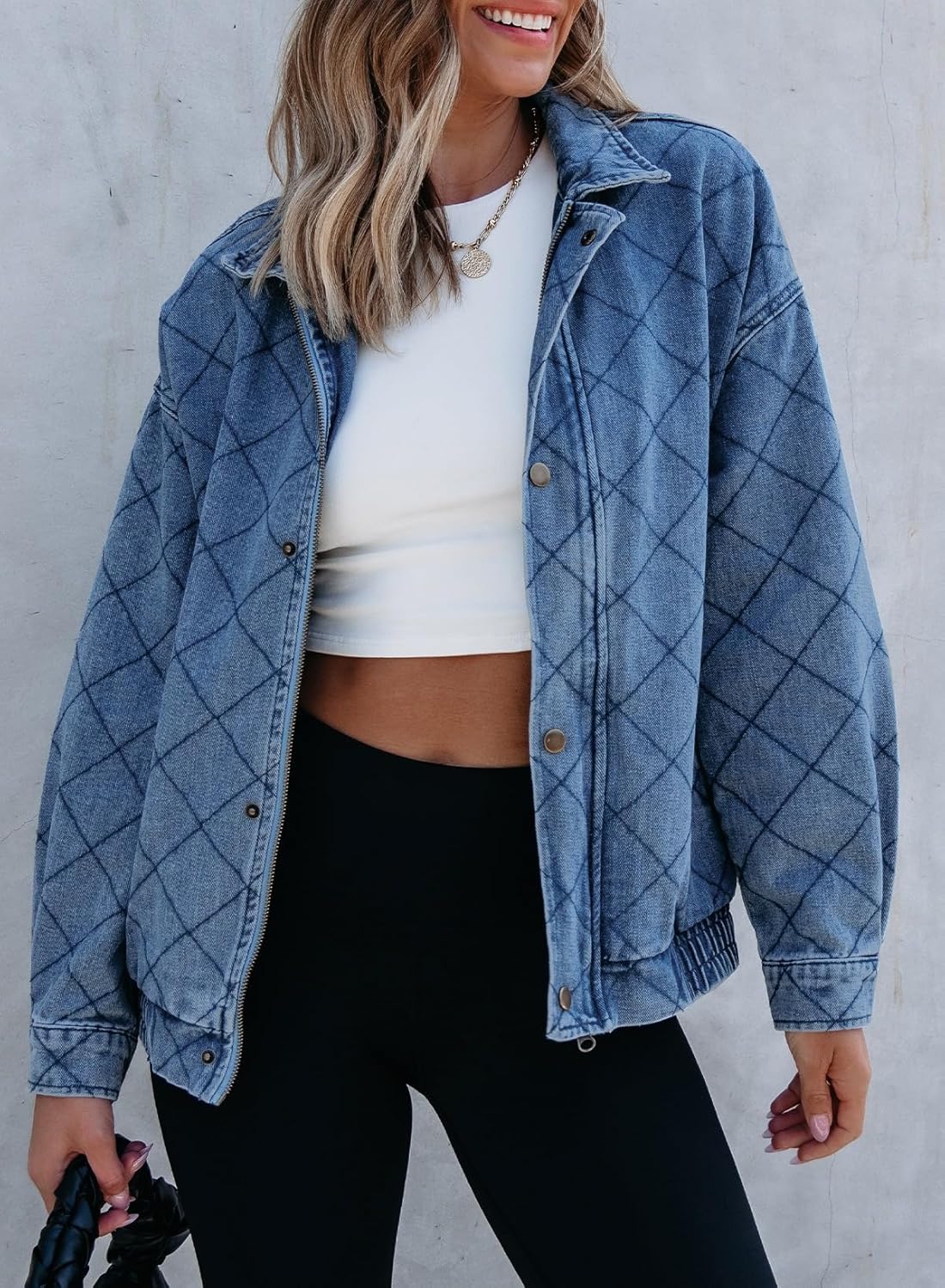 Sidefeel Women’s Jean Jacket Long Sleeve Zimbaplatinum Overszied Denim Jackets Shacket Coat Fashion Spring Outfits 2025