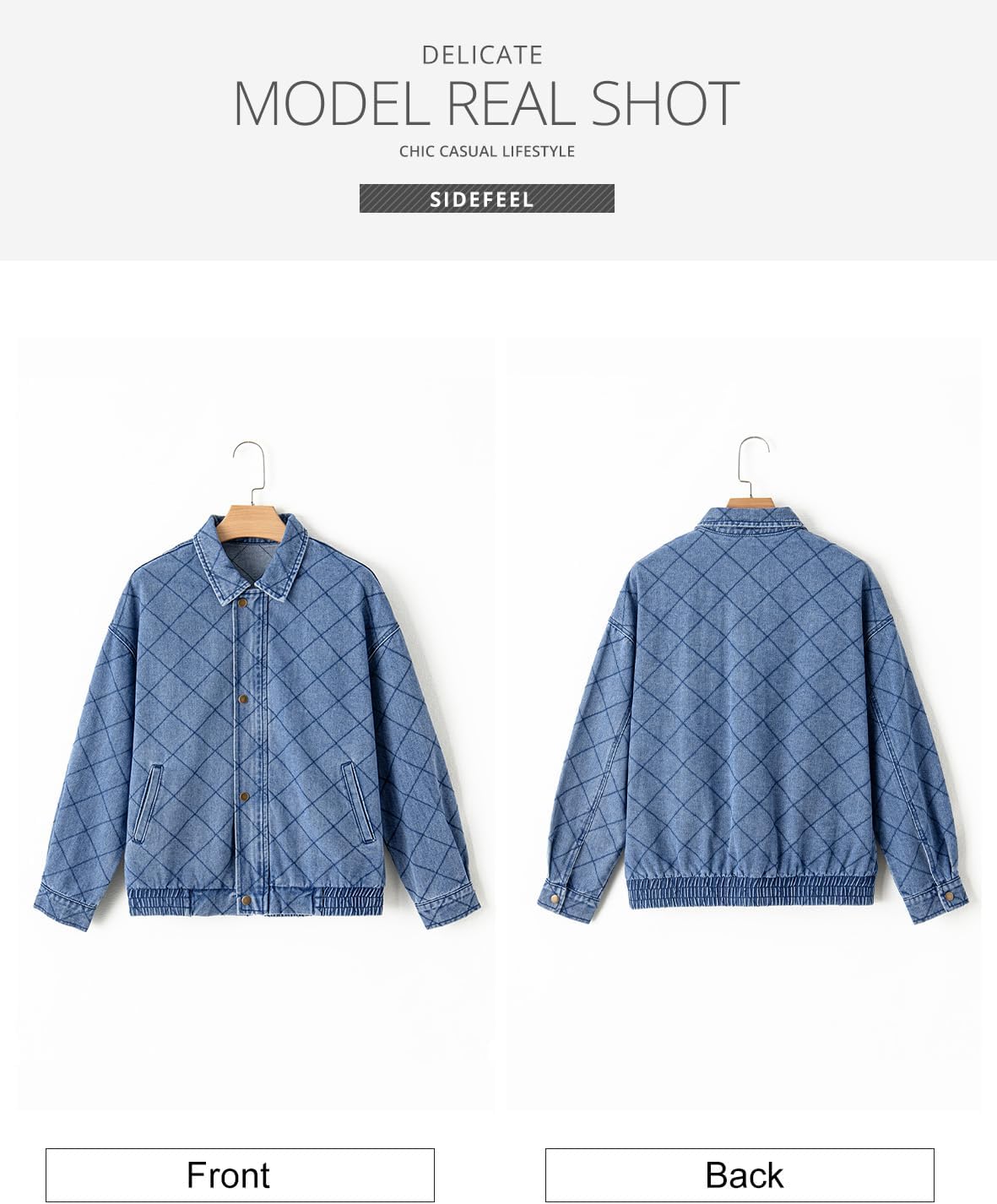 Sidefeel Women’s Jean Jacket Long Sleeve Zimbaplatinum Overszied Denim Jackets Shacket Coat Fashion Spring Outfits 2025