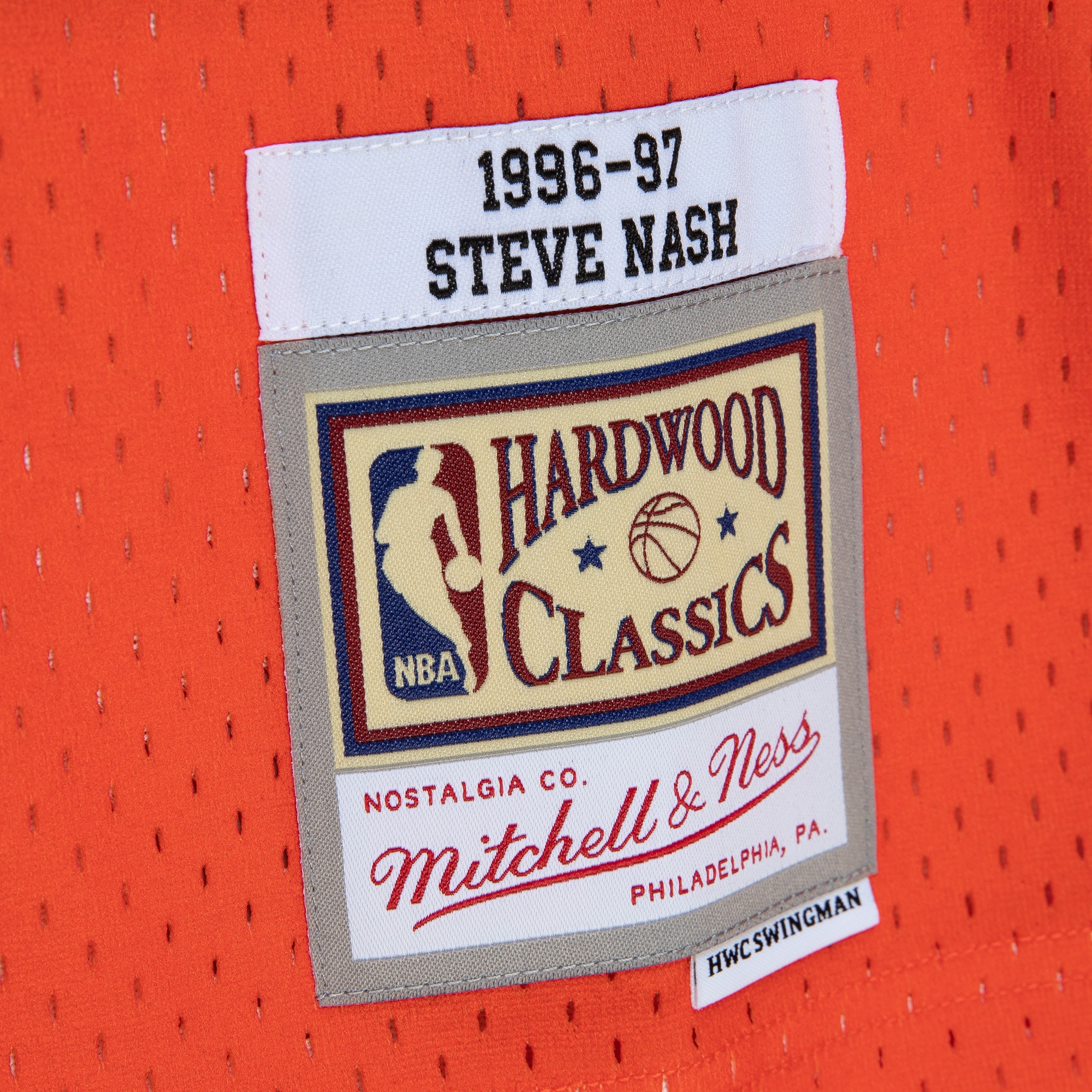 Steve Nash Phoenix Suns Mitchell & Ness 1996/97 Hardwood Classics Fadeaway Swingman Player Jersey - Orange/Black