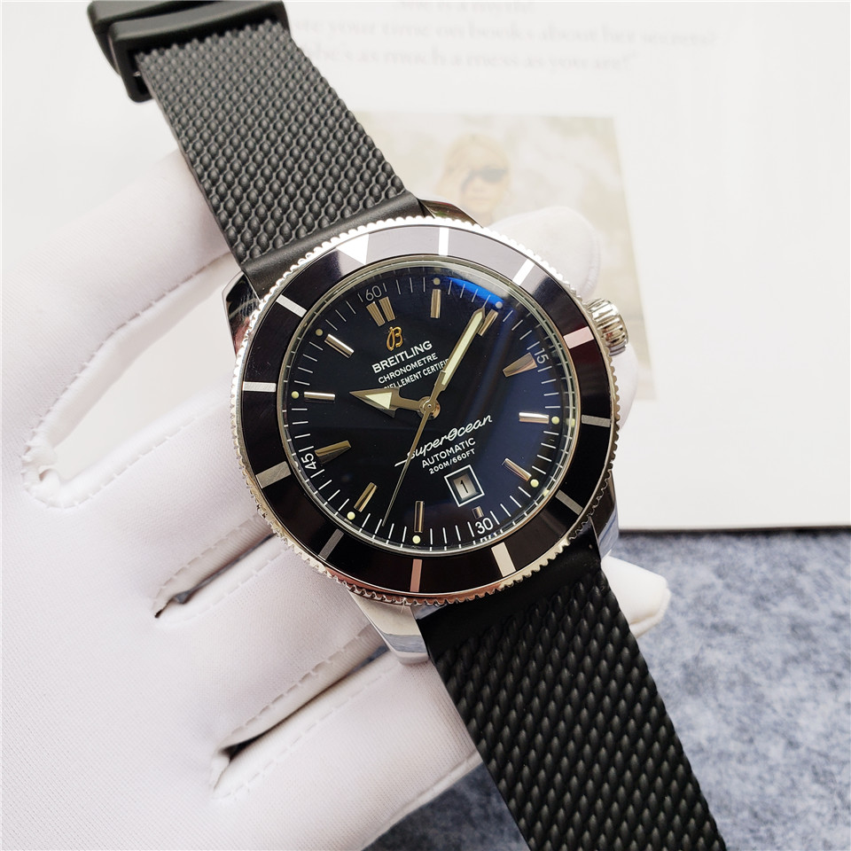 Breitling Black Rubber - Breitling Superocean Black Dial - Black - Image 9