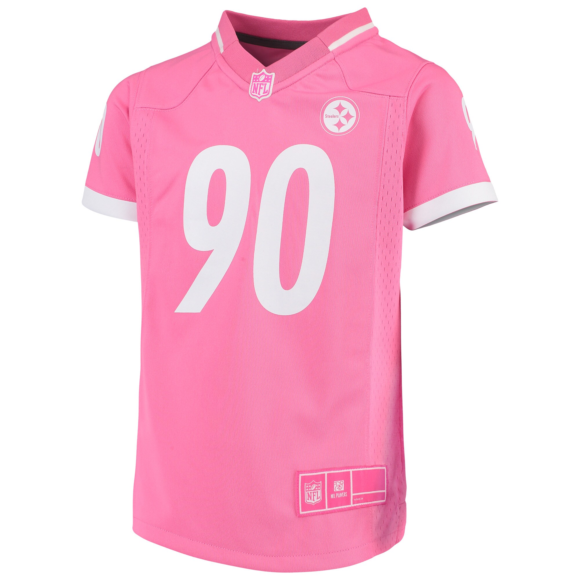 T.J. Watt Pittsburgh Steelers Girls Youth Fashion Bubble Gum Jersey – Pink