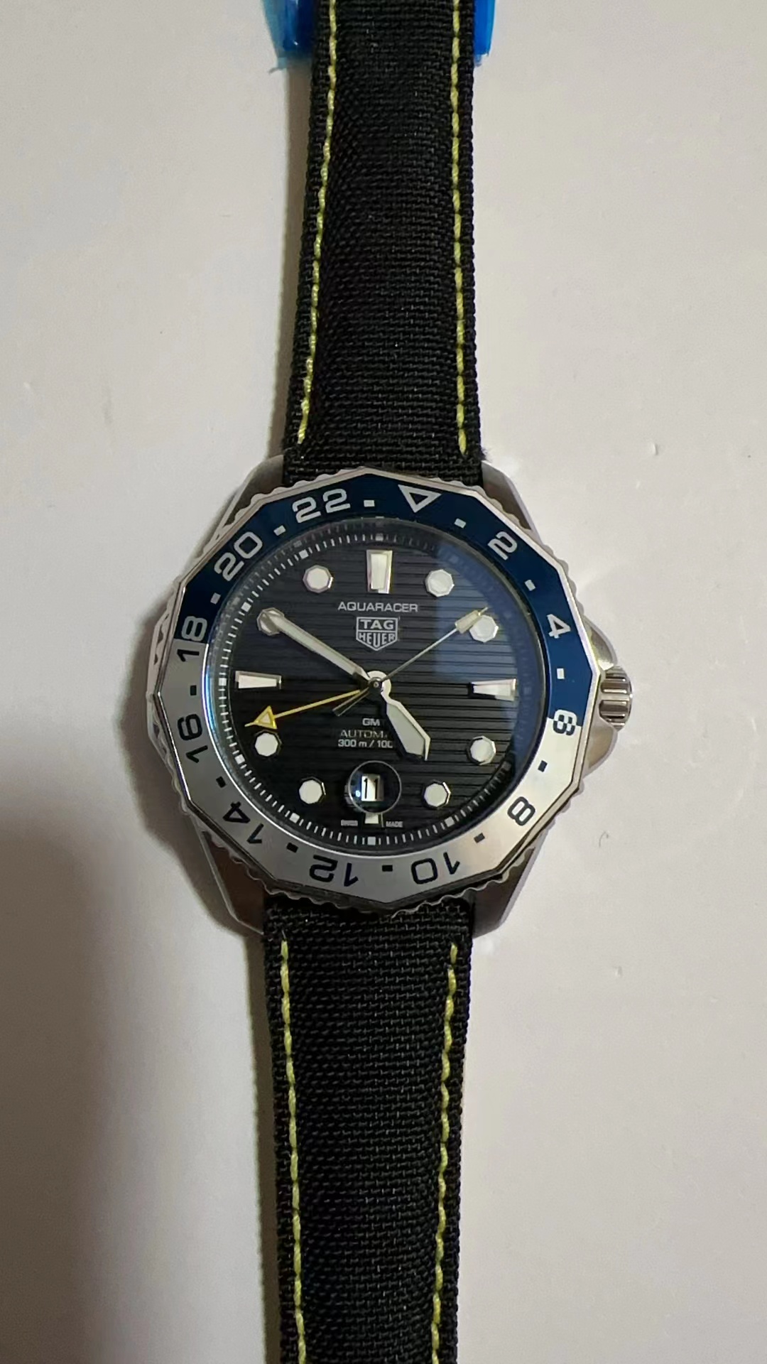 TAG Heuer Aquaracer GMT - Black Textile Strap - Blue Dial - Image 5