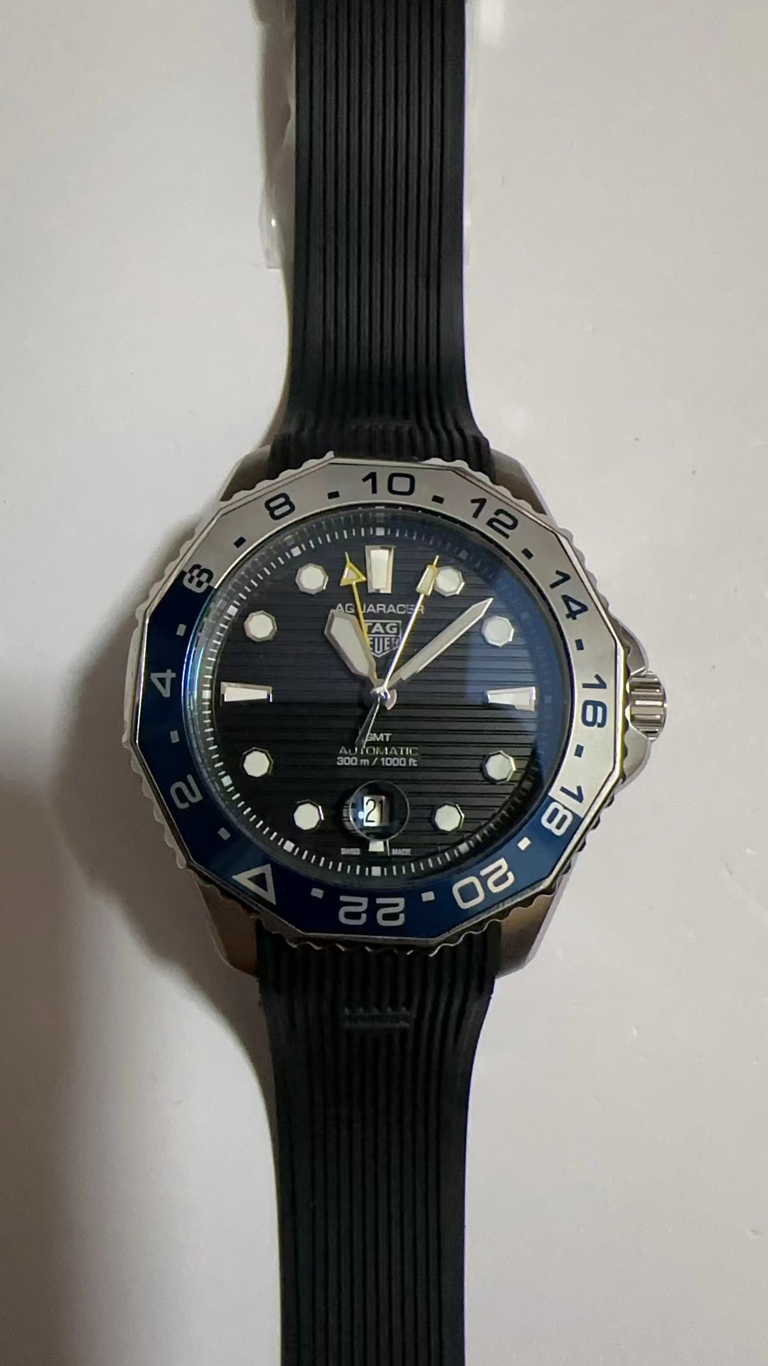 TAG Heuer Aquaracer GMT - Black Textile Strap - Blue Dial - Image 6