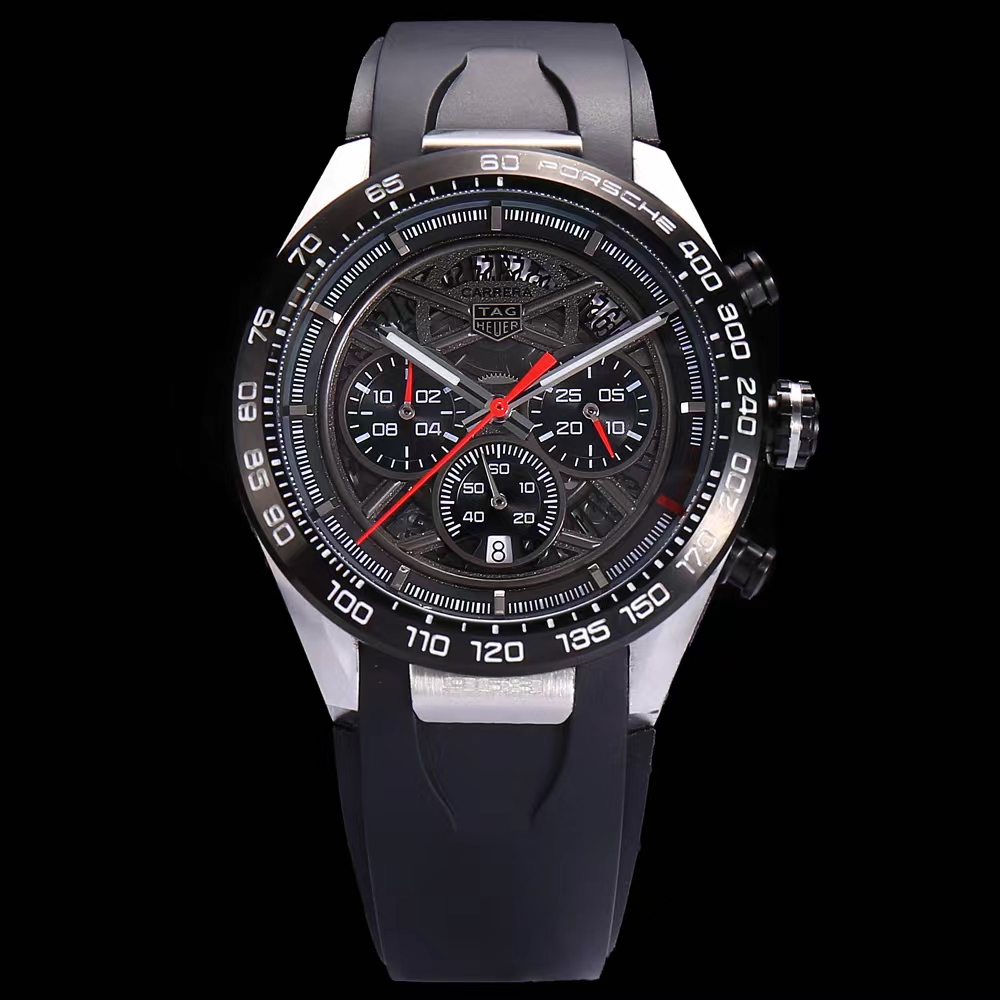 Carrera Porsche Black Rubber - TAG Heuer Carrera Porsche - Black - Image 2