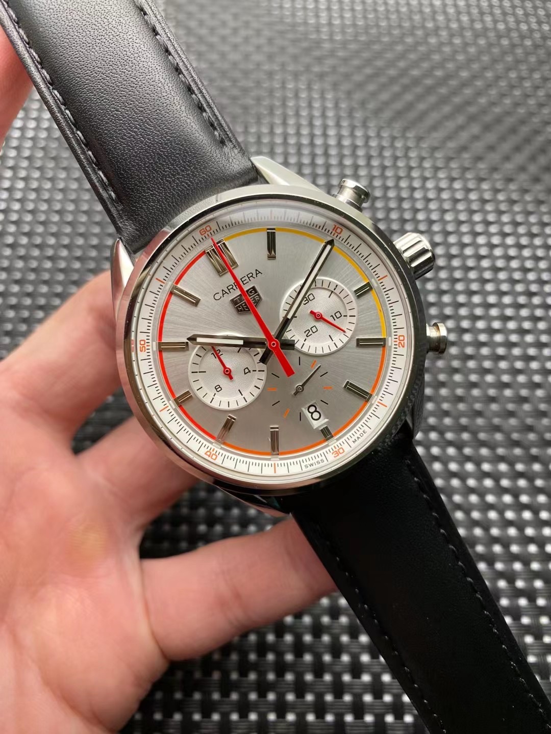 carrera TAG Heuer Silver Chronograph - TAG Heuer Carrera Silver Dial - Image 3