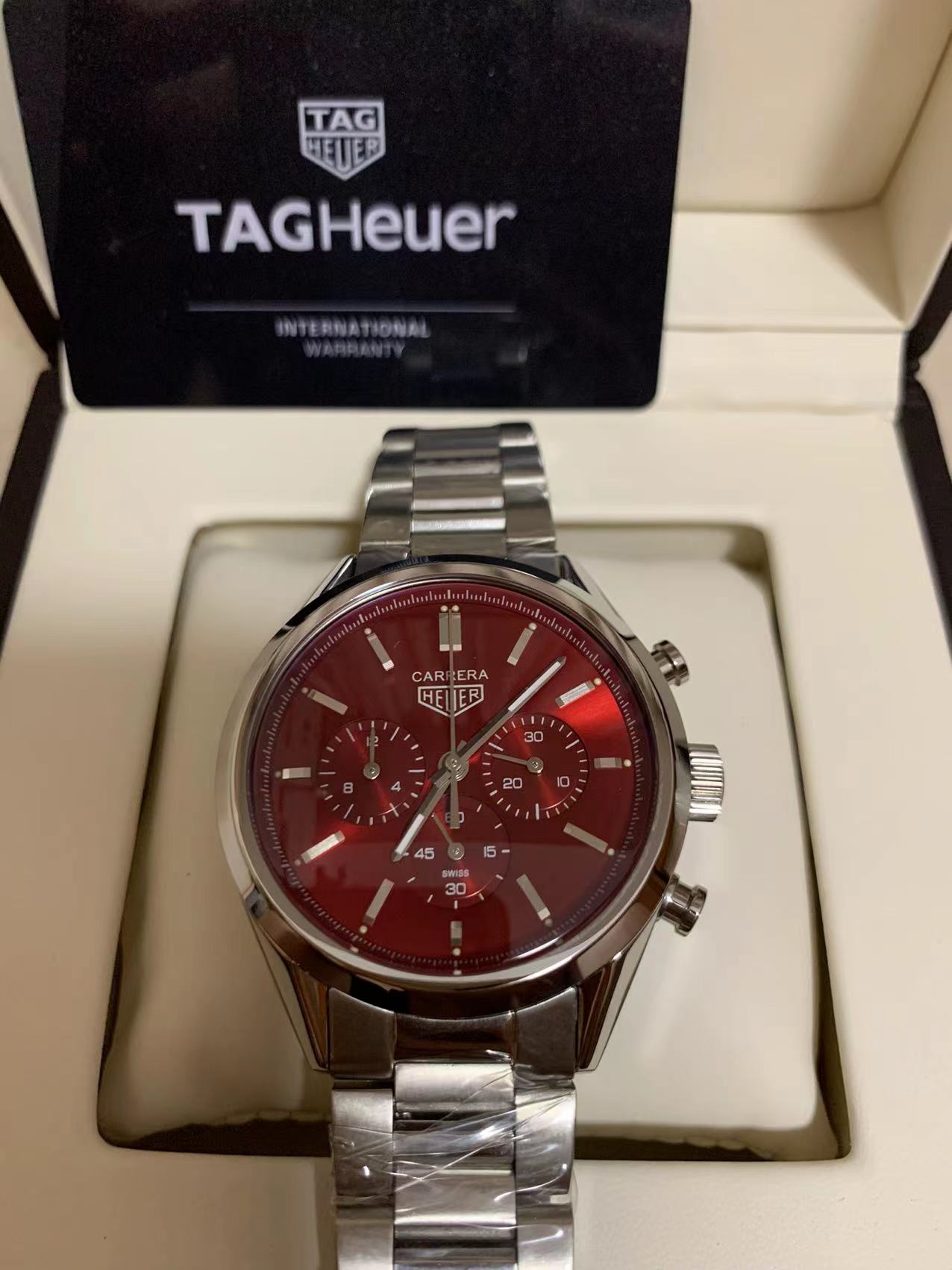 TAG Heuer Carrera Red Men’s Watch – CBK221G.FC6479  silver white wire
