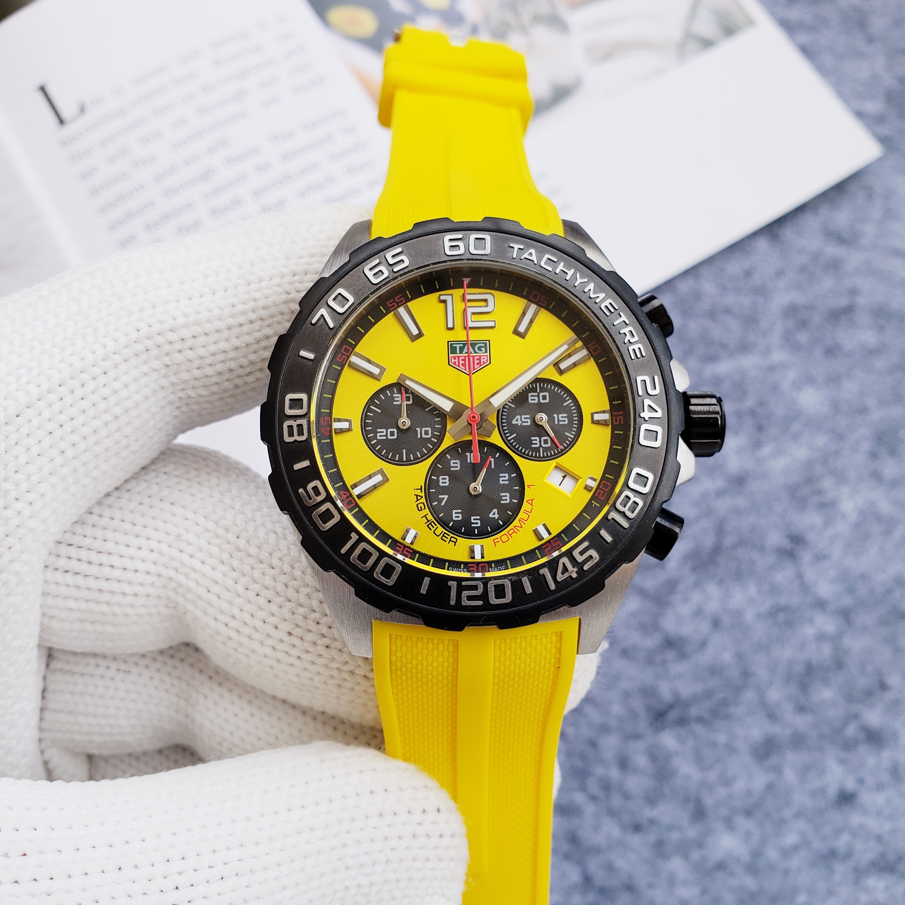 TAG Heuer Formula 1 Chronograph Quartz Yellow Mens Watch CAZ101AM.FT8054