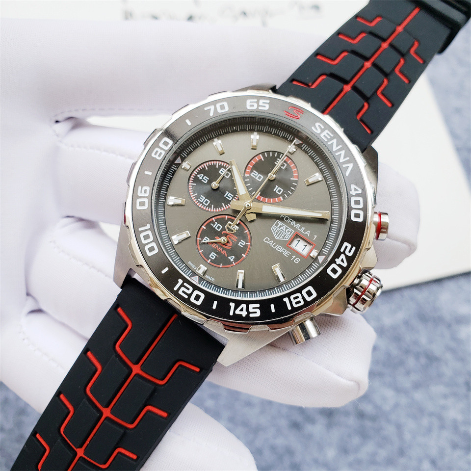 TAG Heuer Senna Grey Dial - Black/Red Rubber Watch - Image 4