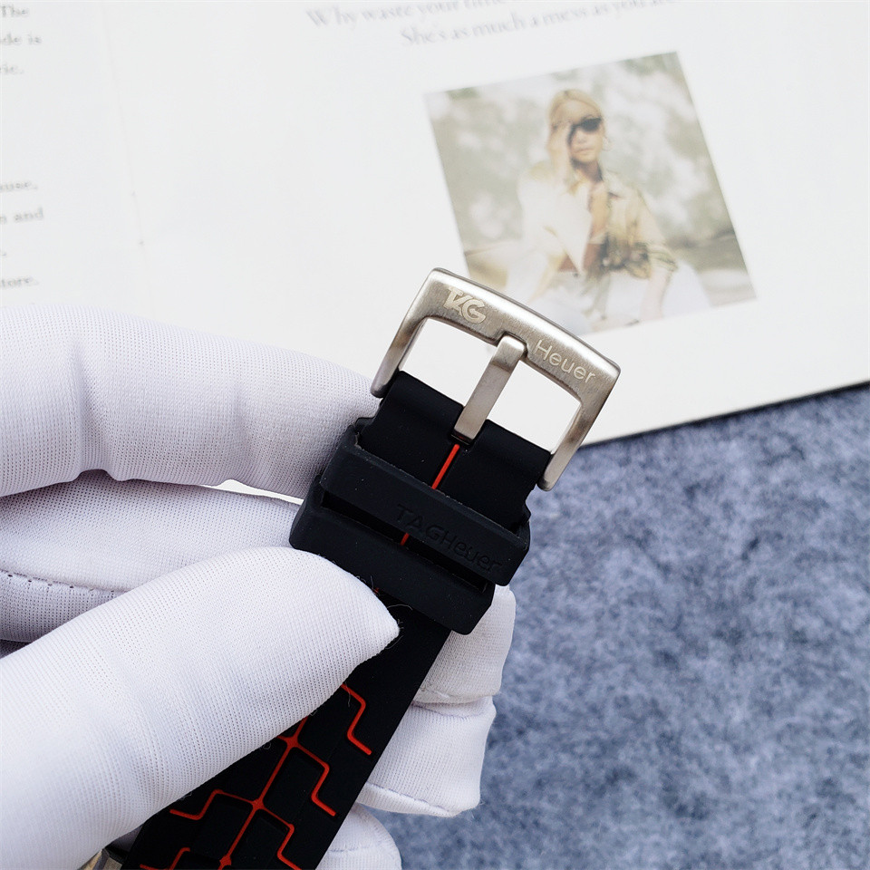 TAG Heuer Senna Grey Dial - Black/Red Rubber Watch - Image 2