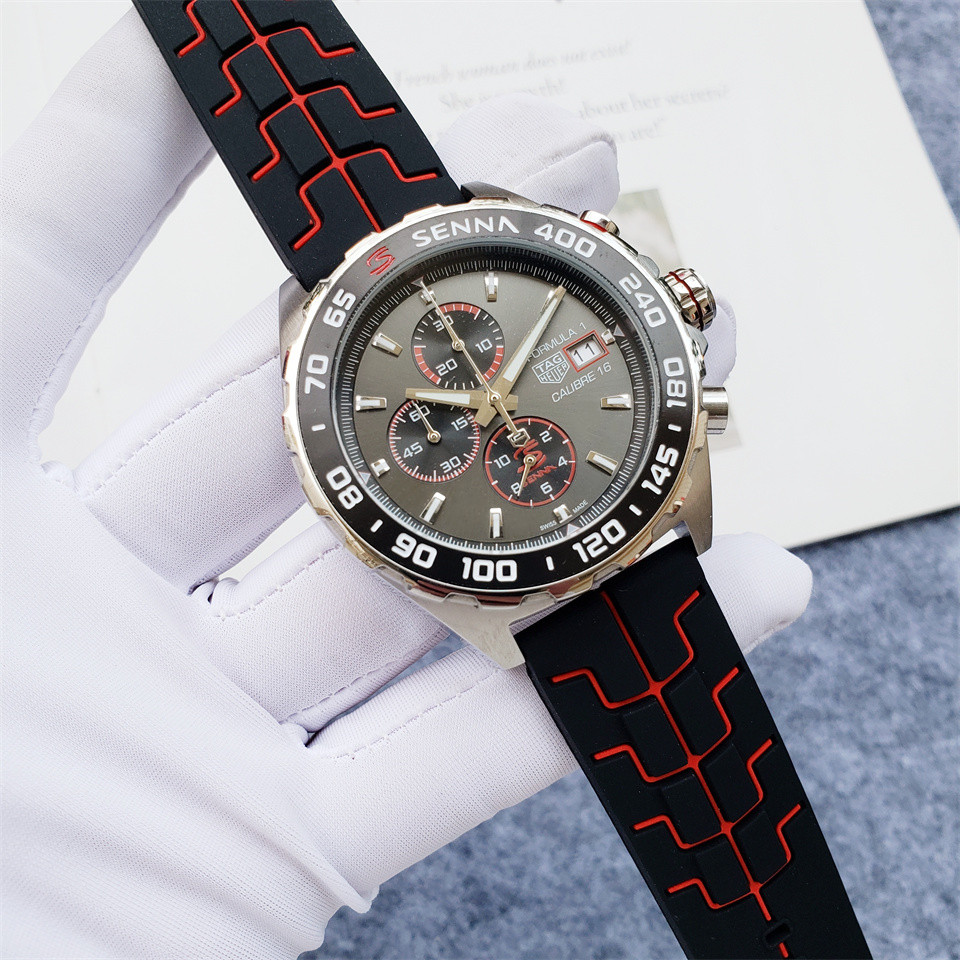 TAG Heuer Senna Grey Dial - Black/Red Rubber Watch - Image 6
