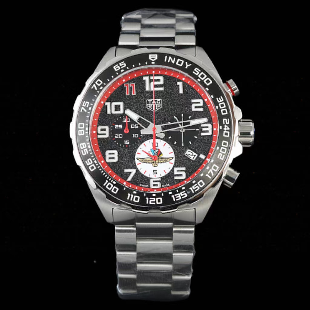 TAG Heuer Indy 500 black - TAG Heuer Indy 500 - Black & Red Dial Steel - Image 3
