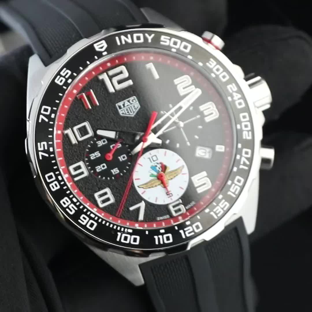 TAG Heuer Indy 500 black - TAG Heuer Indy 500 - Black & Red Dial Steel - Image 4